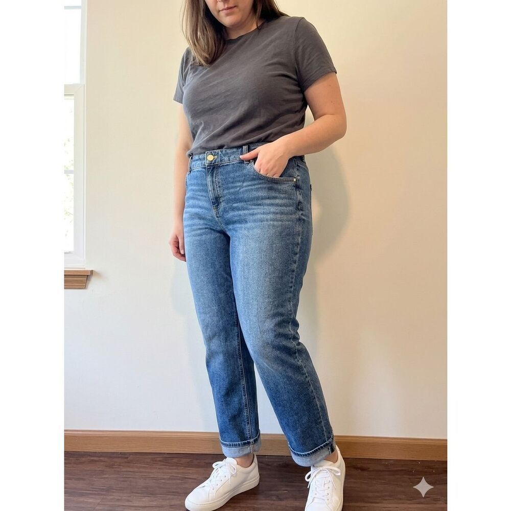 Talbots Straight Ankle Cuff Jeans in Viola Wash - Size 14W